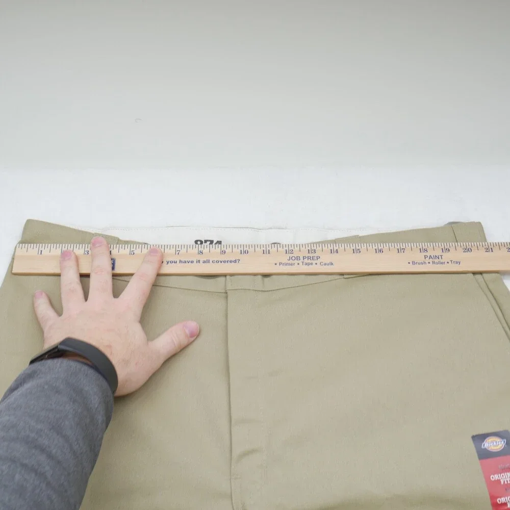 Dickies 874 Work Pants Mens 42x32 Beige Original Fit Wrinkle Resistant Twill